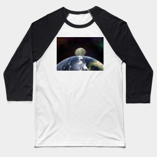 Moon Rise From Space Baseball T-Shirt